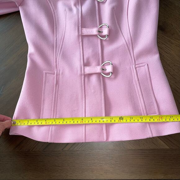 Dolce & Gabbana Pink Jacket Wool Leather Trim Buckles D&G Women 26/ 40 MOTH READ - Picture 15 of 16